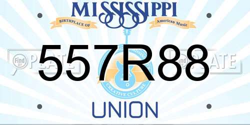 557R88 Mississippi License Plate