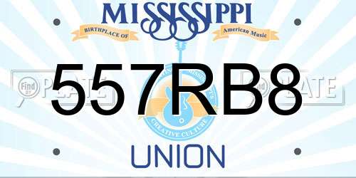 557RB8 Mississippi License Plate