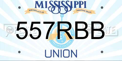 557RBB Mississippi License Plate