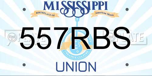 557RBS Mississippi License Plate