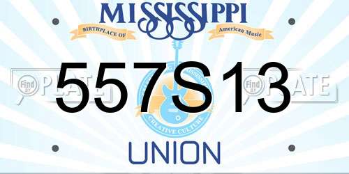557S13 Mississippi License Plate