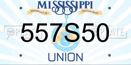 557S50 Mississippi License Plate