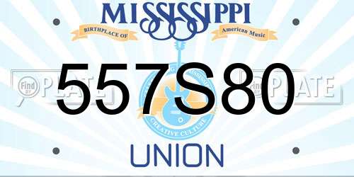 557S80 Mississippi License Plate