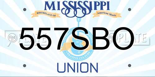 557SBO Mississippi License Plate