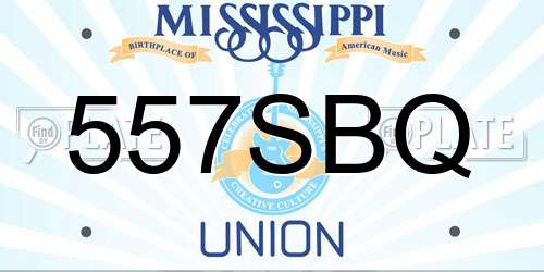 557SBQ Mississippi License Plate