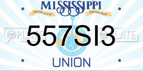 557SI3 Mississippi License Plate