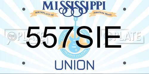 557SIE Mississippi License Plate