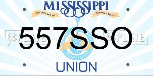 557SSO Mississippi License Plate