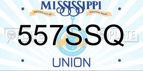 557SSQ Mississippi License Plate