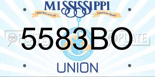 5583BO Mississippi License Plate