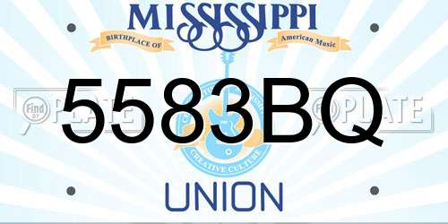 5583BQ Mississippi License Plate