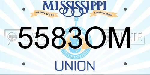 5583OM Mississippi License Plate