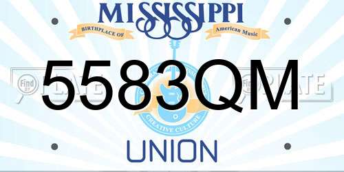 5583QM Mississippi License Plate