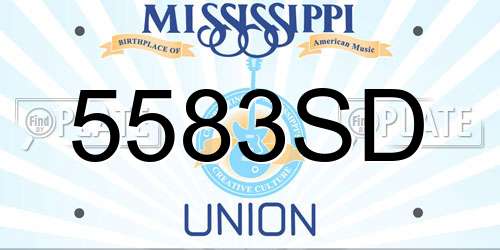 5583SD Mississippi License Plate