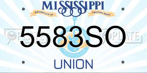5583SO Mississippi License Plate