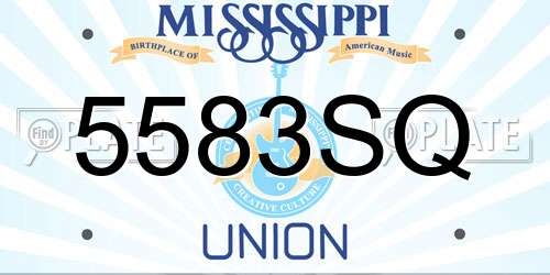 5583SQ Mississippi License Plate