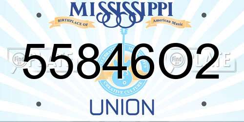 55846O2 Mississippi License Plate