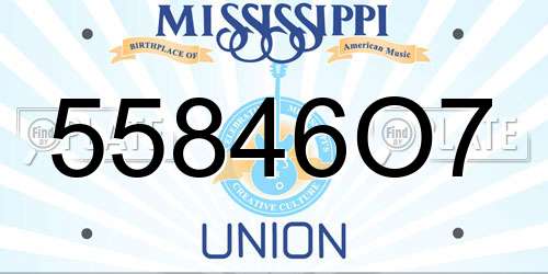 55846O7 Mississippi License Plate
