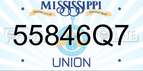 55846Q7 Mississippi License Plate