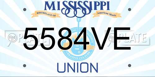 5584VE Mississippi License Plate