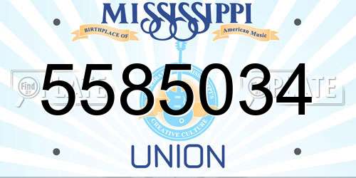 5585034 Mississippi License Plate