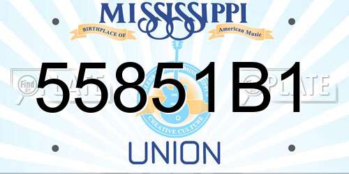 55851B1 Mississippi License Plate