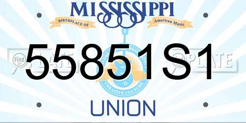 55851S1 Mississippi License Plate