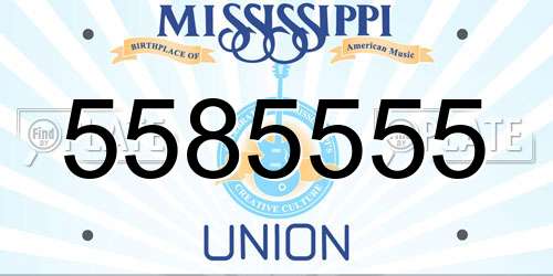 5585555 Mississippi License Plate