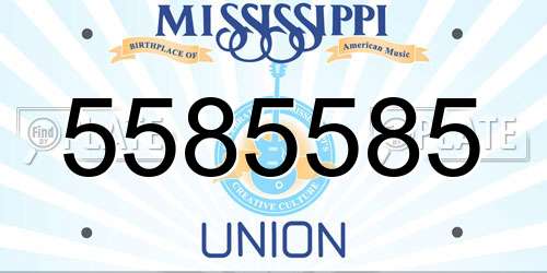 5585585 Mississippi License Plate