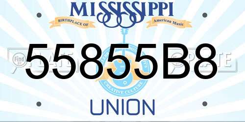 55855B8 Mississippi License Plate