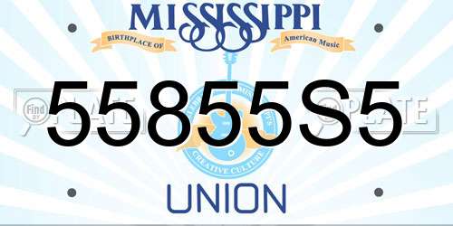 55855S5 Mississippi License Plate