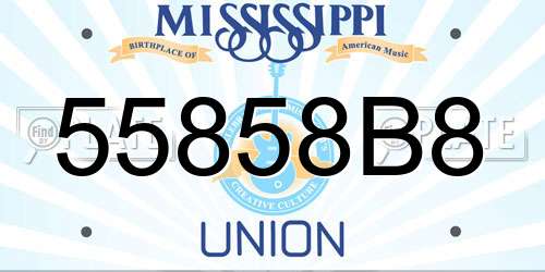 55858B8 Mississippi License Plate
