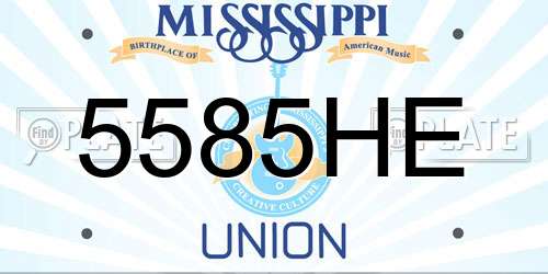 5585HE Mississippi License Plate