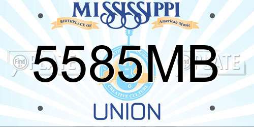 5585MB Mississippi License Plate