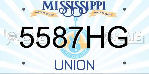 5587HG Mississippi License Plate