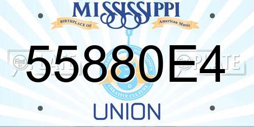 55880E4 Mississippi License Plate