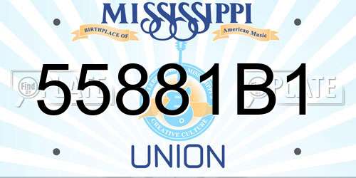 55881B1 Mississippi License Plate