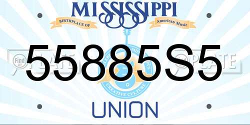 55885S5 Mississippi License Plate