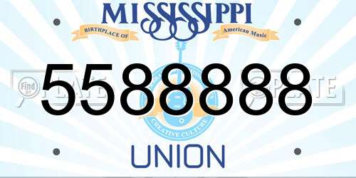 5588888 Mississippi License Plate