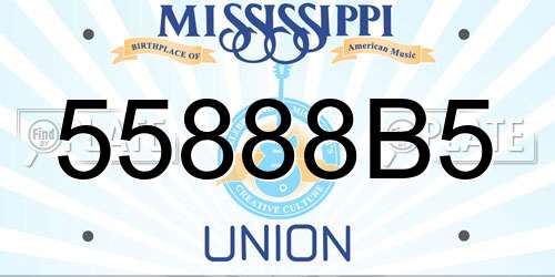 55888B5 Mississippi License Plate