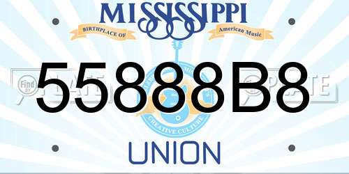 55888B8 Mississippi License Plate