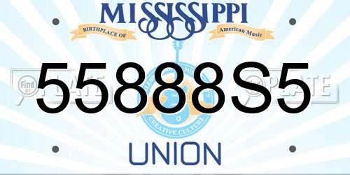 55888S5 Mississippi License Plate