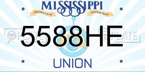 5588HE Mississippi License Plate