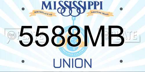 5588MB Mississippi License Plate