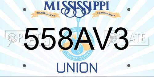 558AV3 Mississippi License Plate
