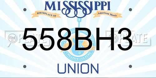558BH3 Mississippi License Plate