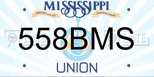 558BMS Mississippi License Plate
