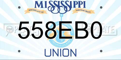 558EB0 Mississippi License Plate