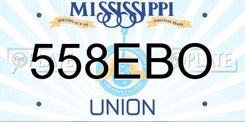 558EBO Mississippi License Plate