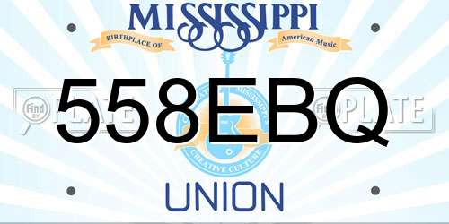 558EBQ Mississippi License Plate